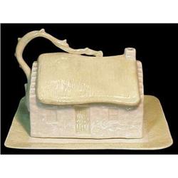 Belleek Cottage Irish Porcelain Butter Dish #1666107