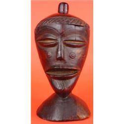 Chokwe Lidded Oil Cup, African Sculpture #1666597