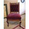 Image 1 : Antique Mahogany Velvet Side Chair Parlor #1666673