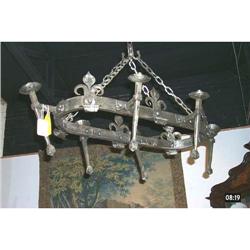 Iron Chandelier with a Pewter Finish #1666751