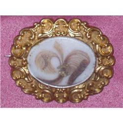 English Georgian  plume hair mourning brooch #1666764