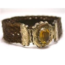 Victorian mourning Woven Hair Gold Bracelet #1666769