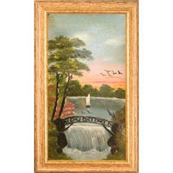 "Bridge Over Waterfall 2" by a Canadian artist #1679353