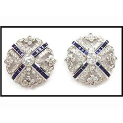 Edwardian Style Big Diamond Sapphire #1679407