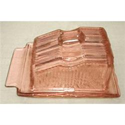 Pink Depression Glass Art Deco Butter Dish #1679612