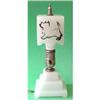 Image 1 : Scotty Dog Art Deco Stepped Milk Glass Lamp #1679639
