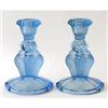 Image 1 : Pair of Czech Ice Blue Blubird Candlesticks #1679723