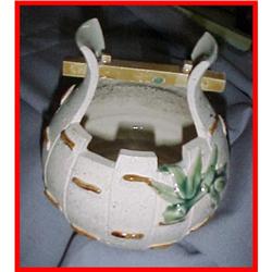 Vintage Japanese Stoneware Pottery Basket #1679941