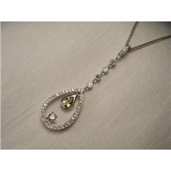 14K WG Multi-Stone Diamond Drop Pendant #1679954