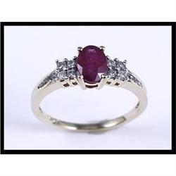 Splendid 14K Yellow Gold Ruby and Diamond Ring #1689354