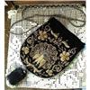 Image 1 : BLACK VELVET PURSE METALIC THREAD EMBROIDERY #1689526