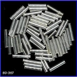 3000 VINT SILVER LINED GLASS TUBE BEADS 15mm#1689803