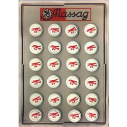 24 RED AIRPLANE PICTURE BUTTONS 1930-40 CARD#1689865