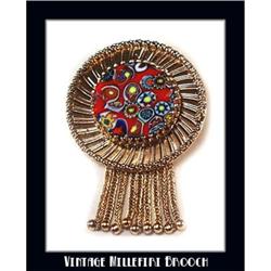 EXQUISITE VINTAGE MILLEFIORI BROOCH CJ-13  #1689904