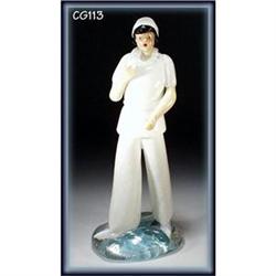 CZECH VINTAGE ART GLASS NURSE FIGURINE / CG113 #1689912