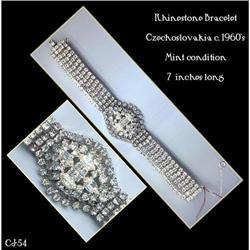 CZECH VINTAGE RHINESTONE BRACELET CJ-54 #1689939