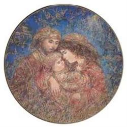 The First Holiday porcelain plate Hibel Holiday#1690073