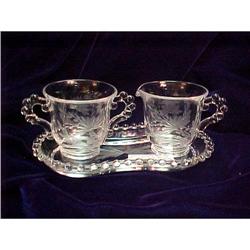 Imperial "Candlewick" Etched Creamer, Sugar, #1690136