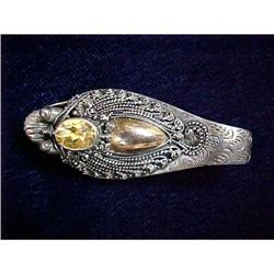 Sterling Victorian Style Citrine Spoon Pendant #1690147