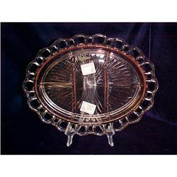 Old Colony Divided Platter in PINK  by Hocking #1690166