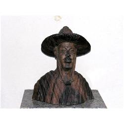 WOOD BUST SCULPTURE SIGNED FROM GHANA #1690278