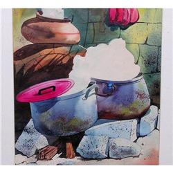 ORIG WATERCOLOR PAINTING PERU STILL LIFE #1690285