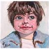 Image 1 : ORIG PORTRAIT PAINTING OF A WIDE-EYED CHILD #1690302