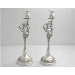 925K Sterling Silver Angel Candlesticks #1690360