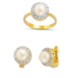 14K Gold Ring and Earrings Set #1690388