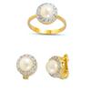 Image 1 : 14K Gold Ring and Earrings Set #1690388