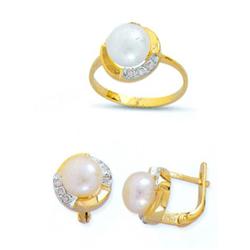14K Gold Ring and Earrings Set #1690390