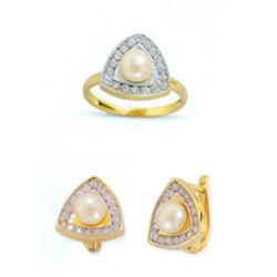 14K Gold Ring and Earrings Set #1690391