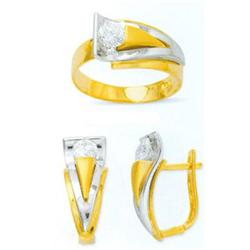 14K Gold Ring and Earrings Set #1690403