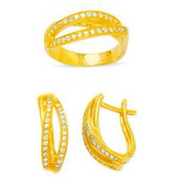 14K Gold Ring and Earrings Set #1690407