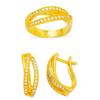 Image 1 : 14K Gold Ring and Earrings Set #1690407