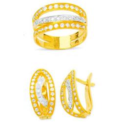 14K Gold Ring and Earrings Set #1690409