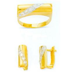14K Gold Ring and Earrings Set #1690411