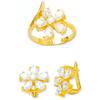 Image 1 : 14K Gold Ring and Earrings Set #1690414