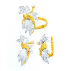 14K Gold Ring and Earrings Set #1690425