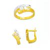 Image 1 : 14K Gold Ring and Earrings Set #1690432