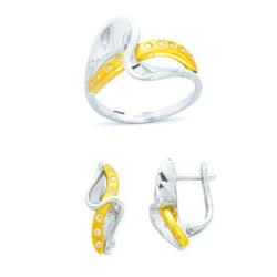 14K Gold Ring and Earrings Set #1690444