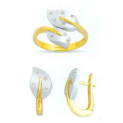 14K Gold Ring and Earrings Set #1690457