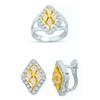Image 1 : 14K Gold Ring and Earrings Set #1690467