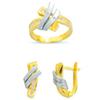 Image 1 : 14K Gold Ring and Earrings Set #1690470