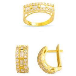 14K Gold Ring and Earrings Set #1690476