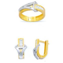 14K Gold Ring and Earrings Set #1690482