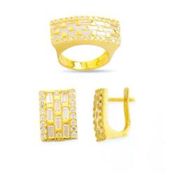 14K Gold Ring and Earrings Set #1690484