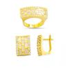Image 1 : 14K Gold Ring and Earrings Set #1690484