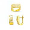 Image 1 : 14K Gold Ring and Earrings Set #1690502