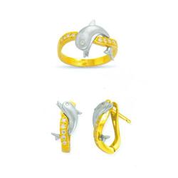 14K Gold Ring and Earrings Set #1690513